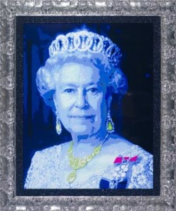 laslo queen artwork framed in silver