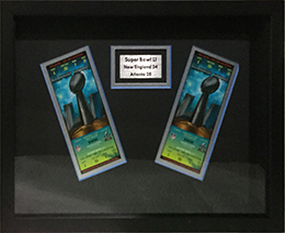 Framed Super Bowl tickets