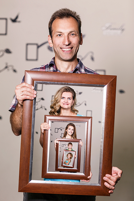 framed family photos within a photo